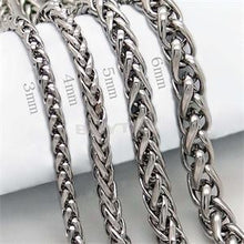 45cm man chain Black Stainless Steel Necklace 3 4 5 6MM Box Link Chain Men Necklaces Never Fade SM6