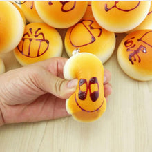 4CM Cute Smiley Face Bread Squishy Key Ring Charm Mobile Phone Strap Phone Charm Bag Pendant SM6