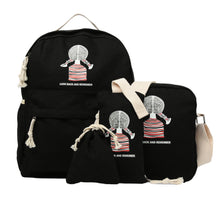 4PCS Designer Girls Backpack Set Bagpack Women Casual Canvas Korean School Bags Printing Laptop Back Pack Mochila Feminina SM6