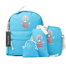 4PCS Designer Girls Backpack Set Bagpack Women Casual Canvas Korean School Bags Printing Laptop Back Pack Mochila Feminina SM6