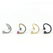 4PCS Different Colors Nose Piercing Unique Design Stainless Steel Twist Nose Lip Ring Nose Stud Body Piercing Jewelry For Women SM6