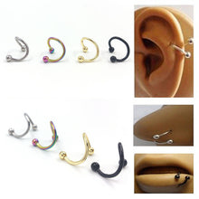 4PCS Different Colors Nose Piercing Unique Design Stainless Steel Twist Nose Lip Ring Nose Stud Body Piercing Jewelry For Women SM6