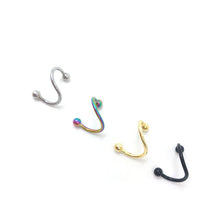 4PCS Different Colors Nose Piercing Unique Design Stainless Steel Twist Nose Lip Ring Nose Stud Body Piercing Jewelry For Women SM6