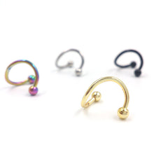 4PCS Different Colors Nose Piercing Unique Design Stainless Steel Twist Nose Lip Ring Nose Stud Body Piercing Jewelry For Women SM6