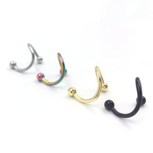 4PCS Different Colors Nose Piercing Unique Design Stainless Steel Twist Nose Lip Ring Nose Stud Body Piercing Jewelry For Women SM6
