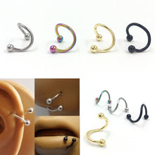 4PCS Different Colors Nose Piercing Unique Design Stainless Steel Twist Nose Lip Ring Nose Stud Body Piercing Jewelry For Women SM6