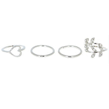 4pcs Cute Urban Crystal Plain Above Knuckle Wedding Party Ring Band Midi Ring Gold Silver Bague Femme SM6