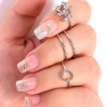 4pcs Cute Urban Crystal Plain Above Knuckle Wedding Party Ring Band Midi Ring Gold Silver Bague Femme SM6