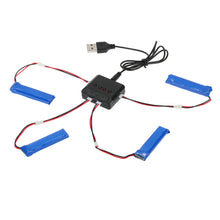 4pcs 37V 200mAh 30C Upgrade Lipo Battery with 4 in 1 Charger Set for Blade Inductrix Tiny Whoop BLH8700 BLH8580 RC Quadcopter SM6