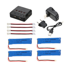 4pcs 37V 200mAh 30C Upgrade Lipo Battery with 4 in 1 Charger Set for Blade Inductrix Tiny Whoop BLH8700 BLH8580 RC Quadcopter SM6