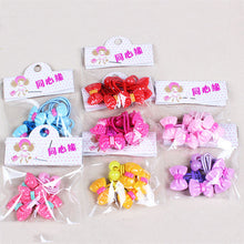 4pcs baby children cute cartoon hair rope multi-color Kids Flower Headdress Mix Hair Clips Hair Ropes SM6