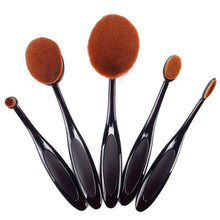 5 Pieces/set Cosmetic Oval Makeup Brushes Set Blush Powder Foundation Beauty Eyeshadow Toothbrush Kit Tool SM6