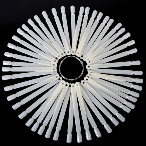 50 Pieces False Display Nail Art Fan Wheel Polish Practice Tip Sticks Design Decor Set  SM6