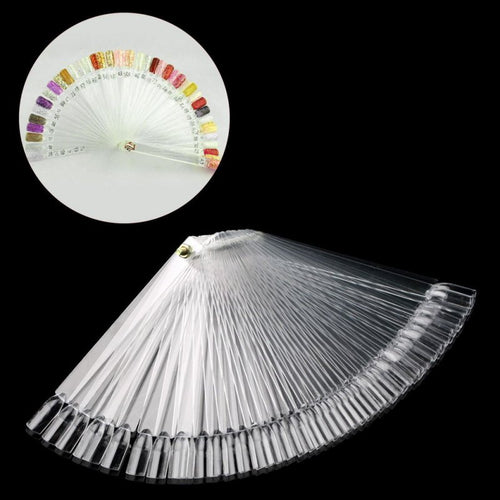 50 Pieces Natural / Transparent Nail Art False Tips Sticks Practice Display Fan Board Design Tools SM6