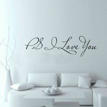 58*15cm PS I Love You Wall Art Decal Home Decor Famous & Inspirational Quotes Living Room Bedroom Removable Wall Stickers 8017 SM6