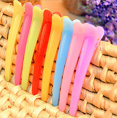 5Pcs C y Color 8cm Women Girls Solid Hair Clips Clothing Barrette Clothing Hairpins Women Lady Clip Gifts  SM6