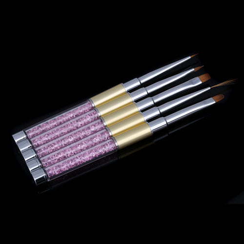 5Pcs Nail Brush Set Nail Art UV Gel Salon Pen Nail Art Design Pen Set Painting Dotting Brush Kit Tool SM6