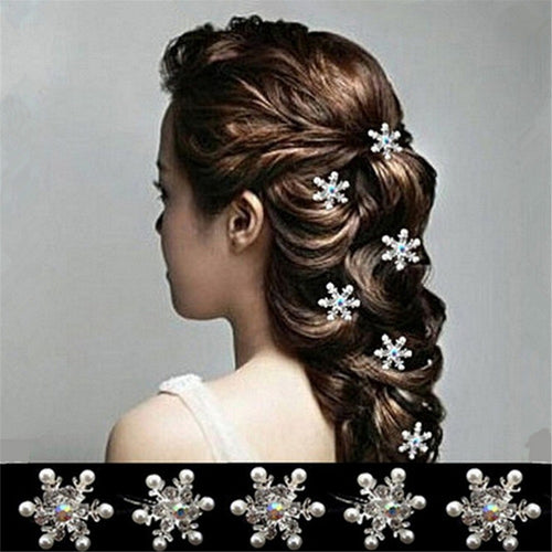 5Pcs Wedding Bridal Pearl Hair Pins Crystal Hair Stick Woman Pearl Flower Hair Clips Hair Jewelry Accessories SM6