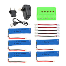 5pcs 37V 200mAh 30C Upgrade Lipo Battery with 5 in 1 Charger Set for Blade Inductrix Tiny Whoop BLH87008580 RC DroneQuadcopter SM6