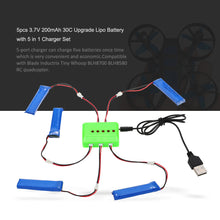 5pcs 37V 200mAh 30C Upgrade Lipo Battery with 5 in 1 Charger Set for Blade Inductrix Tiny Whoop BLH87008580 RC DroneQuadcopter SM6