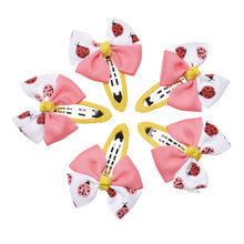 5pcs Children Bow Small Hairpin Baby Boutique Girl's Small Ladybug Patten Hairclips Children Hair Accessories #3546 SM6