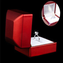 6*6 5 *5cm LED Jewelry Box Wedding Ring Box Case With LED Light Jewelry Display Ring Storage Box Red Color SM6