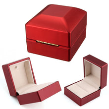 6*6 5 *5cm LED Jewelry Box Wedding Ring Box Case With LED Light Jewelry Display Ring Storage Box Red Color SM6