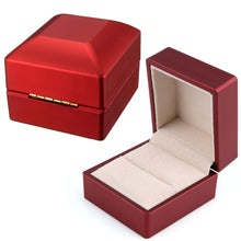 6*6 5 *5cm LED Jewelry Box Wedding Ring Box Case With LED Light Jewelry Display Ring Storage Box Red Color SM6