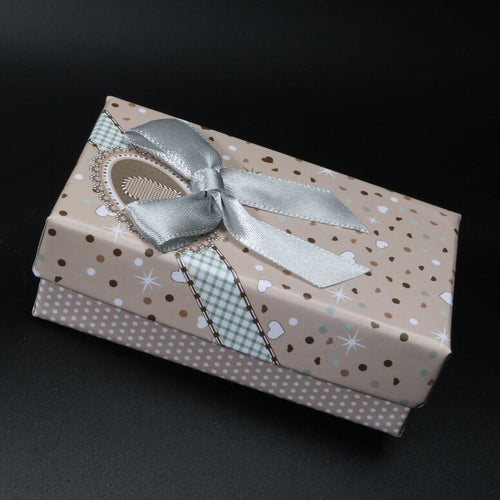 6 Color Jewelry box boite a bijoux Bowknot Heart Print paper storage Packing gift Display Box for Jewelry Necklace Ring Earring SM6