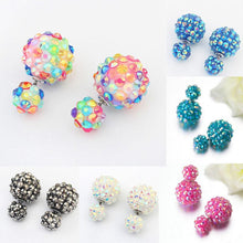 6 Color Stylish Flower Ball Earrings Double Side Crystal Earrings Big Beads Earrings Women's Jewelry SM6