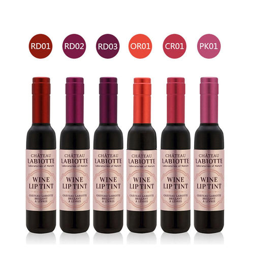 6 Colors Red Wine Bottle Stained Matte Lip Gloss Tint Liquid Lipstick Easy to Wear Non-stick Lipgloss SM6