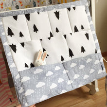 60*50cm MuslinTree Animal Printed Baby Cot Bed Hanging Storage Bag Crib Organizer Toy Diaper Pocket for Crib Bedding Set SM6