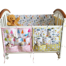 60*50cm MuslinTree Animal Printed Baby Cot Bed Hanging Storage Bag Crib Organizer Toy Diaper Pocket for Crib Bedding Set SM6