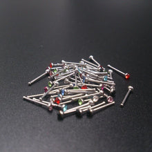 60Pcs Crystal Rhinestone Nose Piercing Bone Stud Stainless Surgical Steel Body Piercing Jewelry SM6