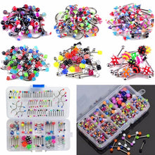 60Pcs Mixed Lip Piercing Barbell Eyebrow Navel Tongue Belly Rings Body Jewelry 60pcs  SM6