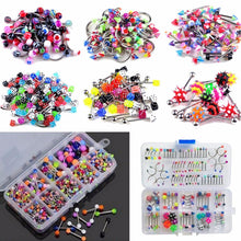 60Pcs Mixed Lip Piercing Barbell Eyebrow Navel Tongue Belly Rings Body Jewelry 60pcs  SM6
