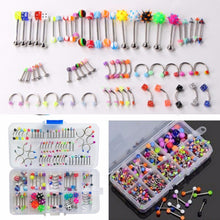 60Pcs Mixed Lip Piercing Barbell Eyebrow Navel Tongue Belly Rings Body Jewelry 60pcs  SM6