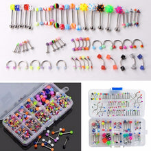 60Pcs Mixed Lip Piercing Barbell Eyebrow Navel Tongue Belly Rings Body Jewelry 60pcs  SM6