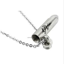 60cm Silver Stainless Steel Men Dragon Bullet Pendant Necklace Cool Chain Jewelry Gift Long Animal Necklace SM6