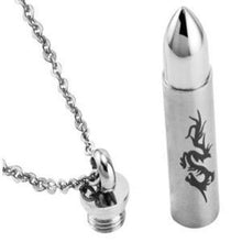 60cm Silver Stainless Steel Men Dragon Bullet Pendant Necklace Cool Chain Jewelry Gift Long Animal Necklace SM6
