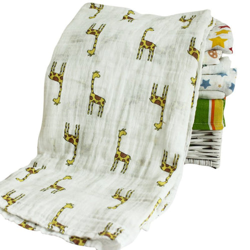 120x120cm Muslin Baby Cartoon Cute Swaddling Blanket born Infant Cotton Warm Swaddle Towel SM6
