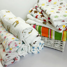 120x120cm Muslin Baby Cartoon Cute Swaddling Blanket born Infant Cotton Warm Swaddle Towel SM6