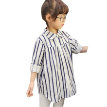 2-7Y Girls Shirts Cotton Blusa Children Stripe Shirt Kids Loose Soft Blouse Baby Girl Tops SM6