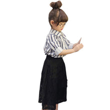 2-7Y Girls Shirts Cotton Blusa Children Stripe Shirt Kids Loose Soft Blouse Baby Girl Tops SM6