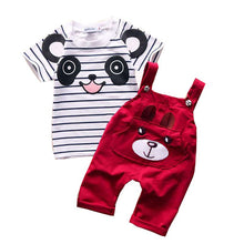 Baby Boy Girl Clothing Sets Cotton Cartoon Overalls Tops T shirt Jumpsuits Romper Set Kid Clothes Outfits Suit SM6