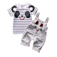 Baby Boy Girl Clothing Sets Cotton Cartoon Overalls Tops T shirt Jumpsuits Romper Set Kid Clothes Outfits Suit SM6
