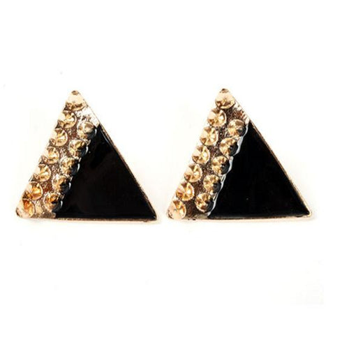 Brand Earing Colorful Triangle Earrings Stud Earrings For Women Crystal Pearl Earrings Fashion Jewelry Whole SM6