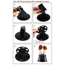 Cosmetic Shelf Rack Toothbrush Makeup Brush Organizer Acrylic 6 Hole Oval Makeup Brush Holder For Stand Drying Brush SM6