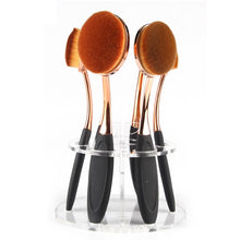 Cosmetic Shelf Rack Toothbrush Makeup Brush Organizer Acrylic 6 Hole Oval Makeup Brush Holder For Stand Drying Brush SM6