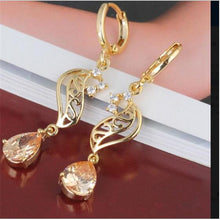 Cubic Zirconia Crystal water Drop Dangle Earrings gold Plated Women Earrings Fashion jewelry SM6